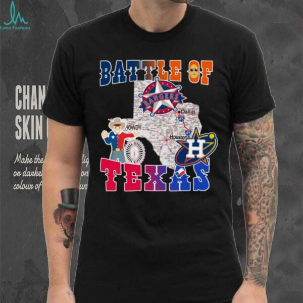 Map Houston Astros Vs Texas Rangers Battle Of Texas Shirt