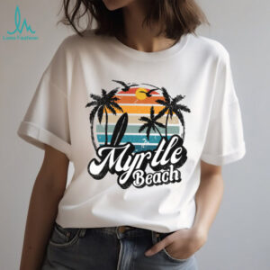 Myrtle Beach South Carolina Palm Tree Surf 70'S Retro Sunset Shirt