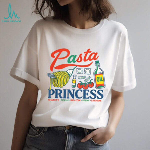 Pasta Princess Retro Foodie Doodle Art Design Shirt