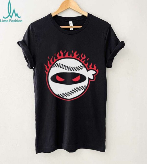 Pitching Ninja fire baseball shirt