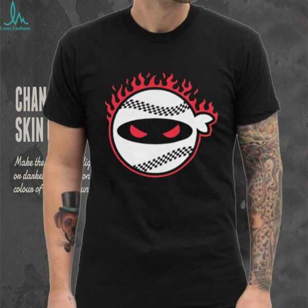 Pitching Ninja fire baseball shirt