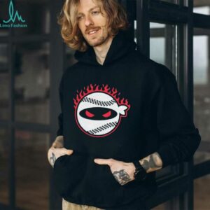 Pitching Ninja fire baseball shirt