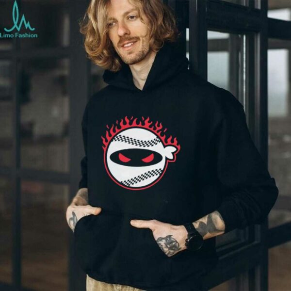 Pitching Ninja fire baseball shirt