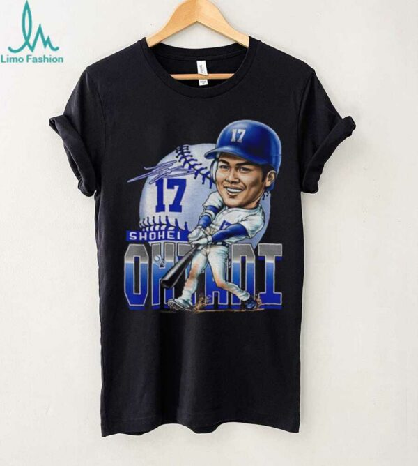 Shohei Ohtani Los Angeles Hitting Los Angeles Dodgers cartoon big head MLB 2025 signature shirt