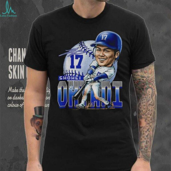 Shohei Ohtani Los Angeles Hitting Los Angeles Dodgers cartoon big head MLB 2025 signature shirt