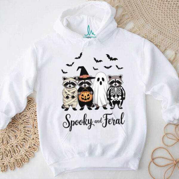 Spooky And Feral Raccoon Halloween Shirt