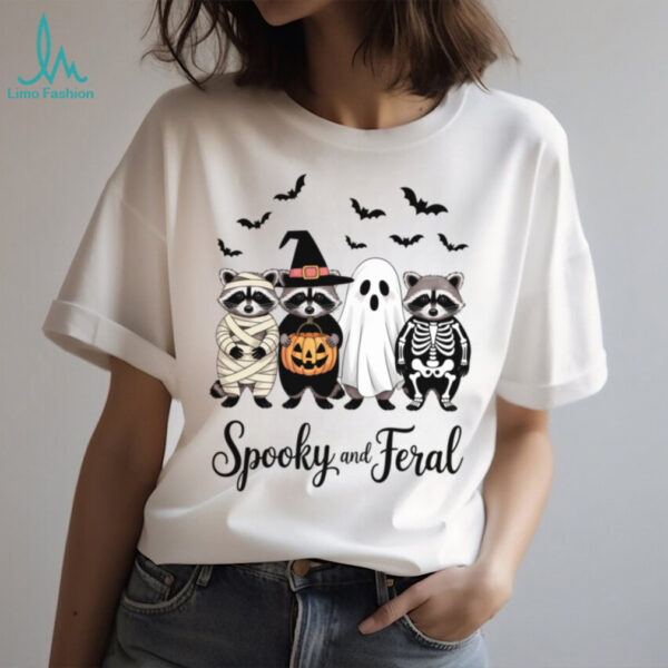 Spooky And Feral Raccoon Halloween Shirt
