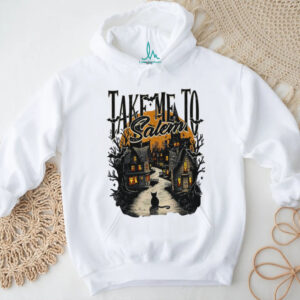 Take Me To Salem Black Cat Halloween Retro Vintage Shirt