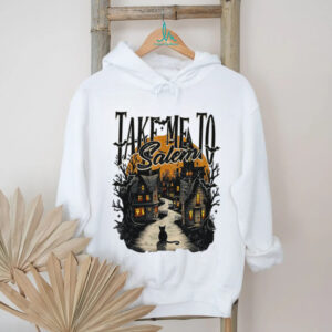 Take Me To Salem Black Cat Halloween Retro Vintage Shirt