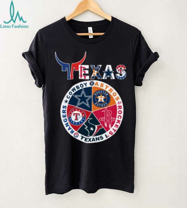 Texas Sports Teams Logo Cowboys x Astros x Rockets x Texans x Rangers Shirt