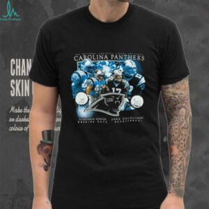 00’s Carolina Panthers Jake Delhomme Stephen Davis Vintage Black Star Players NFL Shirt