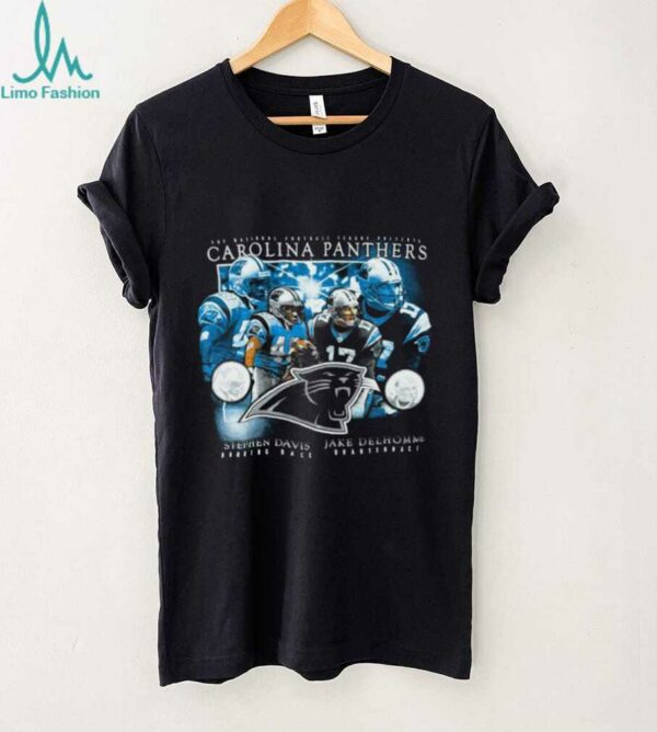 00’s Carolina Panthers Jake Delhomme Stephen Davis Vintage Black Star Players NFL Shirt