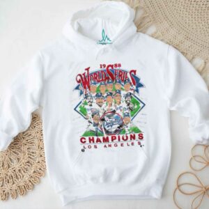 1988 Los Angeles Dodgers World Series Champions Vintage White Salem Sportswear MLB Caricature Shirt