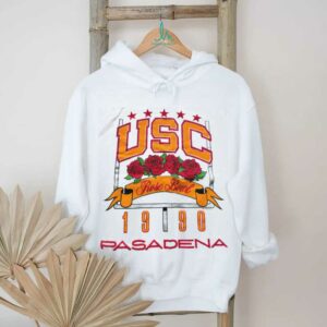 1990 USC Trojans Rose Bowl Pasadena California Vintage White Puff Print College Football Shirt