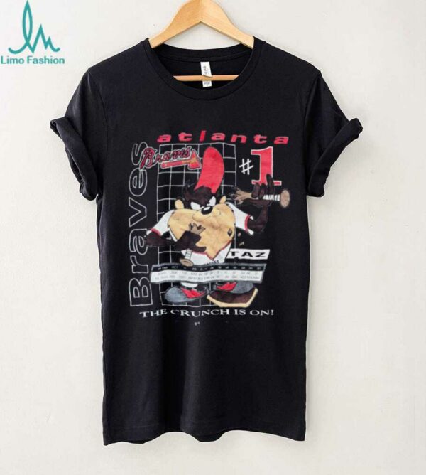 1993 Atlanta Braves x Taz Looney Tunes Vintage “The Crunch Is On” MLB Cartoon Shirt
