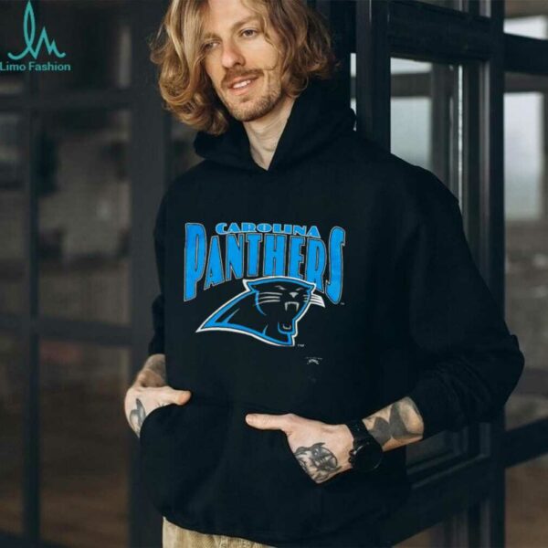 1993 Carolina Panthers Vintage Black Nutmeg Mills Big Logo Spellout NFL Shirt