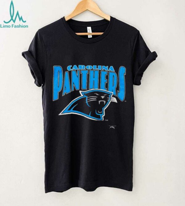 1993 Carolina Panthers Vintage Black Nutmeg Mills Big Logo Spellout NFL Shirt