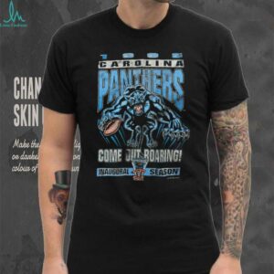 1995 Carolina Panthers Vintage Faded Black Inaugural Season Come Out Roaring Starter NFL Shirt