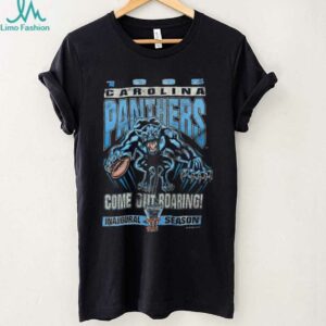1995 Carolina Panthers Vintage Faded Black Inaugural Season Come Out Roaring Starter NFL Shirt