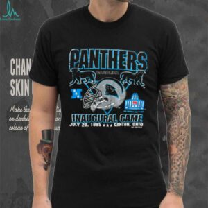 1995 Carolina Panthers Vintage Logo 7 Inaugural Season Hall of Fame Game Full Alternate Cat Logo NFL Shirt