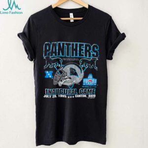 1995 Carolina Panthers Vintage Logo 7 Inaugural Season Hall of Fame Game Full Alternate Cat Logo NFL Shirt