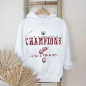 2002 Detroit Red Wings Western Division Champions Stanley Cup Finals Vintage Grey Lee Sport NHL Shirt