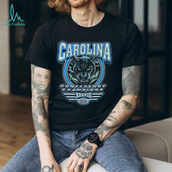 2004 Carolina Panthers Vintage NFC Conference Champions Realistic Cat Face NFL Shirt