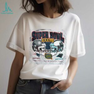 2004 Carolina Panthers vs. New England Patriots Super Bowl XXXVIII Vintage Grey NFL Shirt