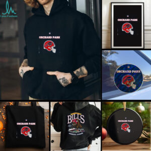 2025 Buffalo Bills Red Helmets Orchard Park Highmark Stadium 2 sided t shirt