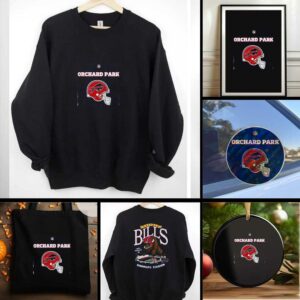 2025 Buffalo Bills Red Helmets Orchard Park Highmark Stadium 2 sided t shirt