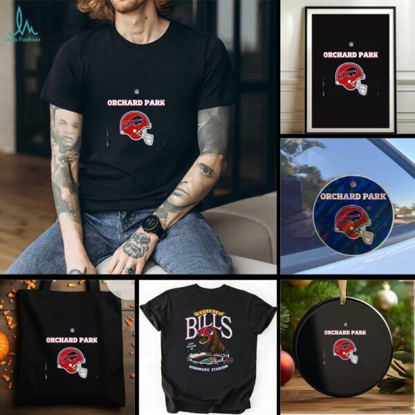 2025 Buffalo Bills Red Helmets Orchard Park Highmark Stadium 2 sided t shirt