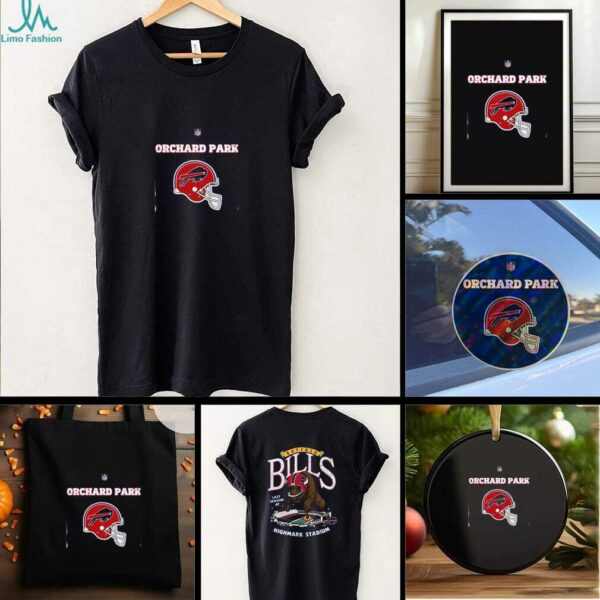 2025 Buffalo Bills Red Helmets Orchard Park Highmark Stadium 2 sided t shirt