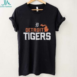 47 Detroit Tigers Navy Blue Regional State Shape Shirt