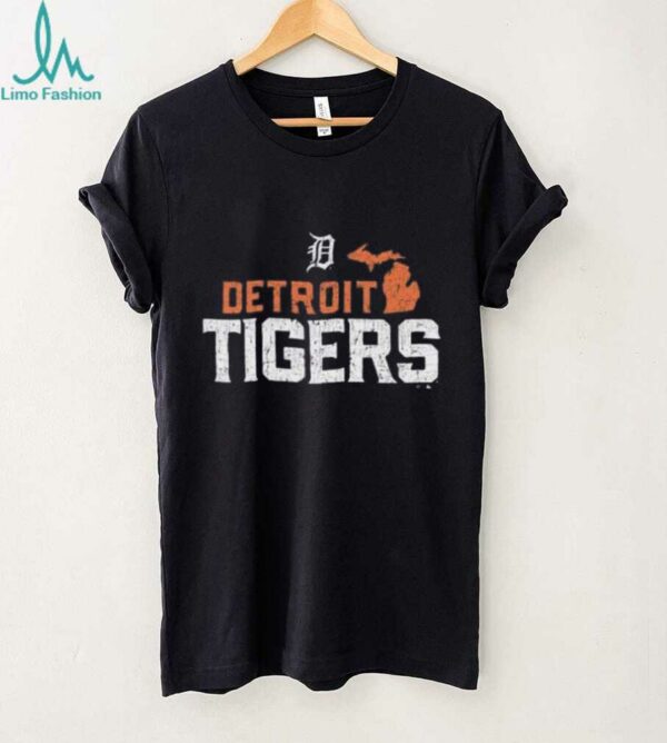 47 Detroit Tigers Navy Blue Regional State Shape Shirt