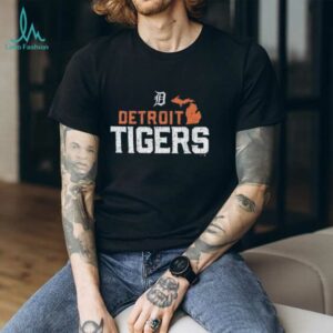47 Detroit Tigers Navy Blue Regional State Shape Shirt
