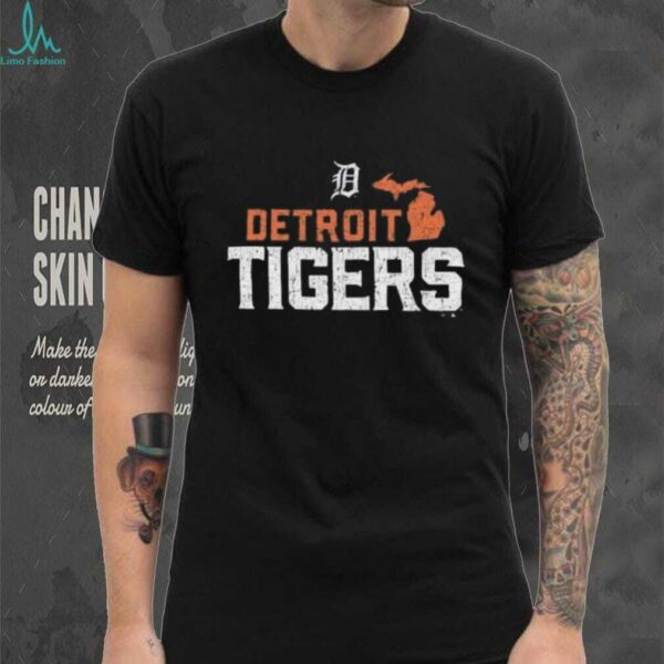 47 Detroit Tigers Navy Blue Regional State Shape Shirt