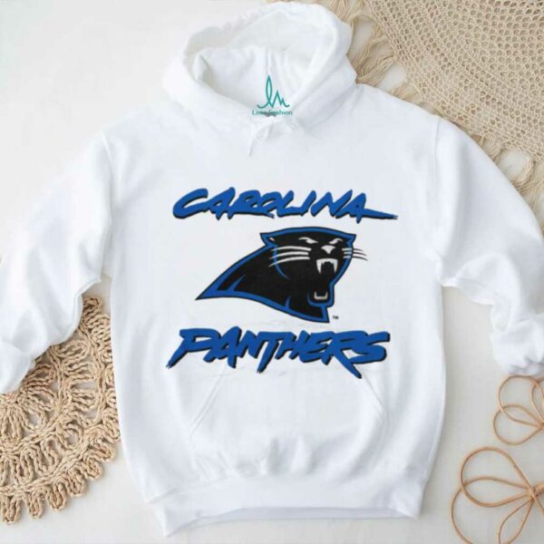 90’s Carolina Panthers Vintage White Cat Scratch Font NFL Plain Logo Shirt