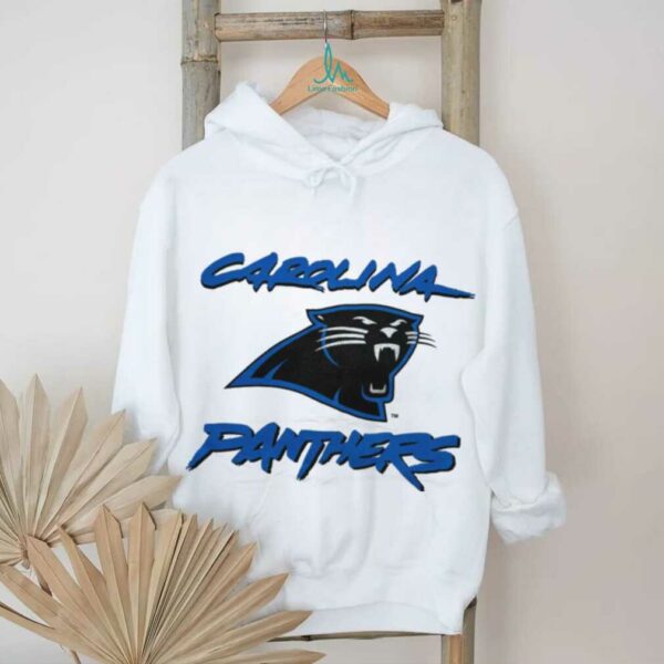 90’s Carolina Panthers Vintage White Cat Scratch Font NFL Plain Logo Shirt
