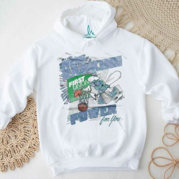 90’s Charlotte Hornets x First Union “New Banking Power” Vintage Hugo Slam Dunk shirt