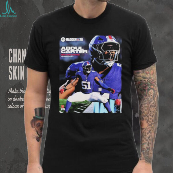 Abdul Carter New York Giants Rookie Debut Madden NFL 26 American Football 2026 shirts