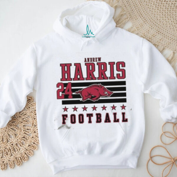Andrew Harris Arkansas Razorbacks Ash NIL Shirt