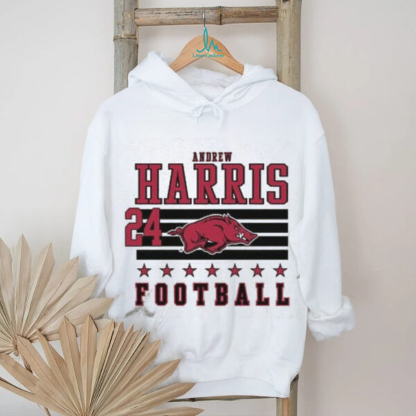Andrew Harris Arkansas Razorbacks Ash NIL Shirt