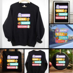 Anime Boba Ramen Sketching shirt