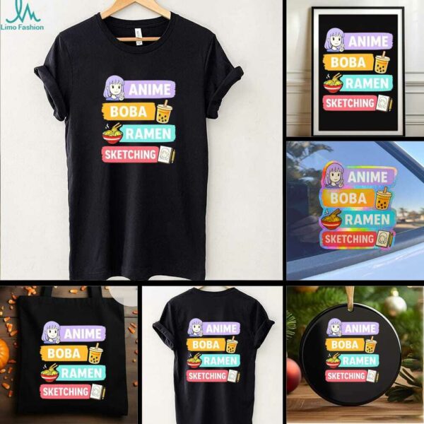 Anime Boba Ramen Sketching shirt