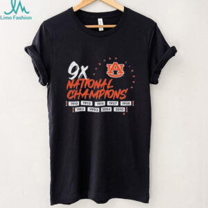 Auburn Tigers 9x Time National Champions 1910 1913 1914 1957 1958 1983 1993 2004 2010 Shirts
