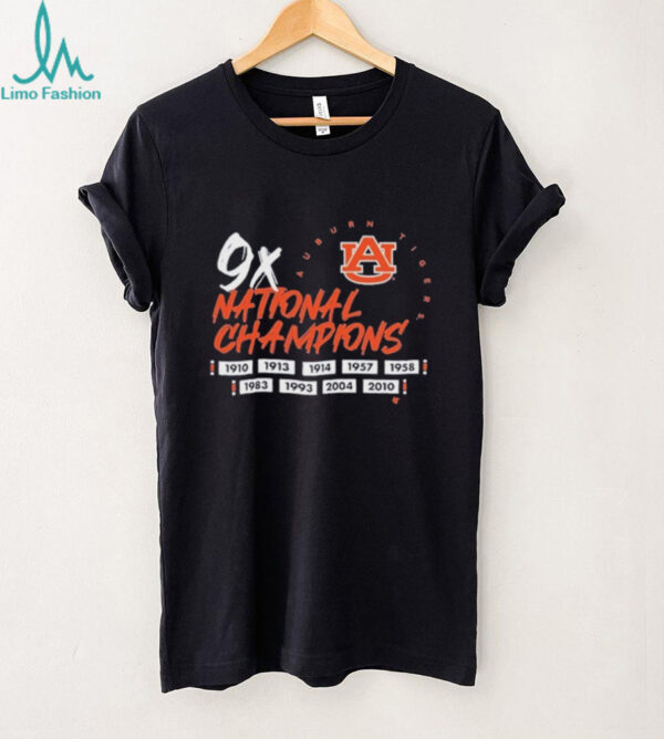 Auburn Tigers 9x Time National Champions 1910 1913 1914 1957 1958 1983 1993 2004 2010 Shirts