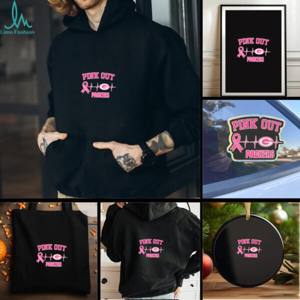 Breast Cancer Awareness Heartbeat Pink Out Green Bay Packers shirt