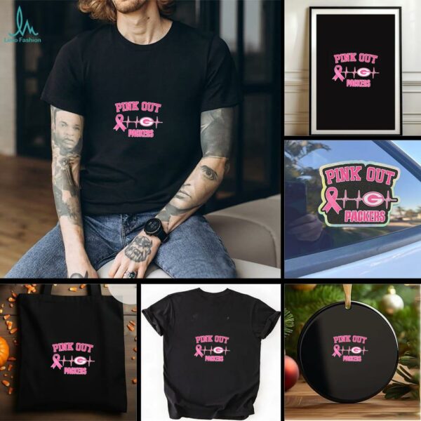 Breast Cancer Awareness Heartbeat Pink Out Green Bay Packers shirt