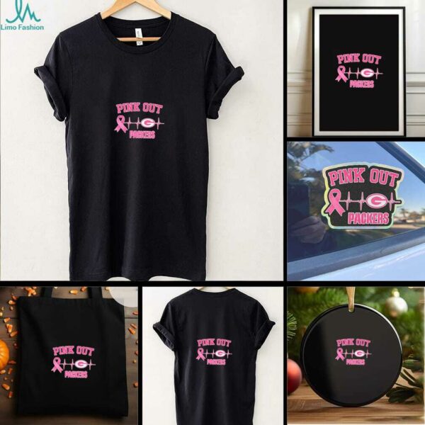 Breast Cancer Awareness Heartbeat Pink Out Green Bay Packers shirt