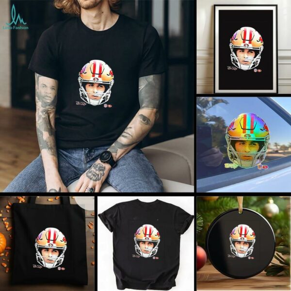 Brock Purdy San Francisco 49ers football helmet head player signature shirt